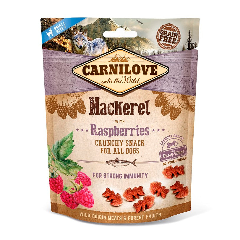 Carnilove – Crunchy Snack makreel met frambozen